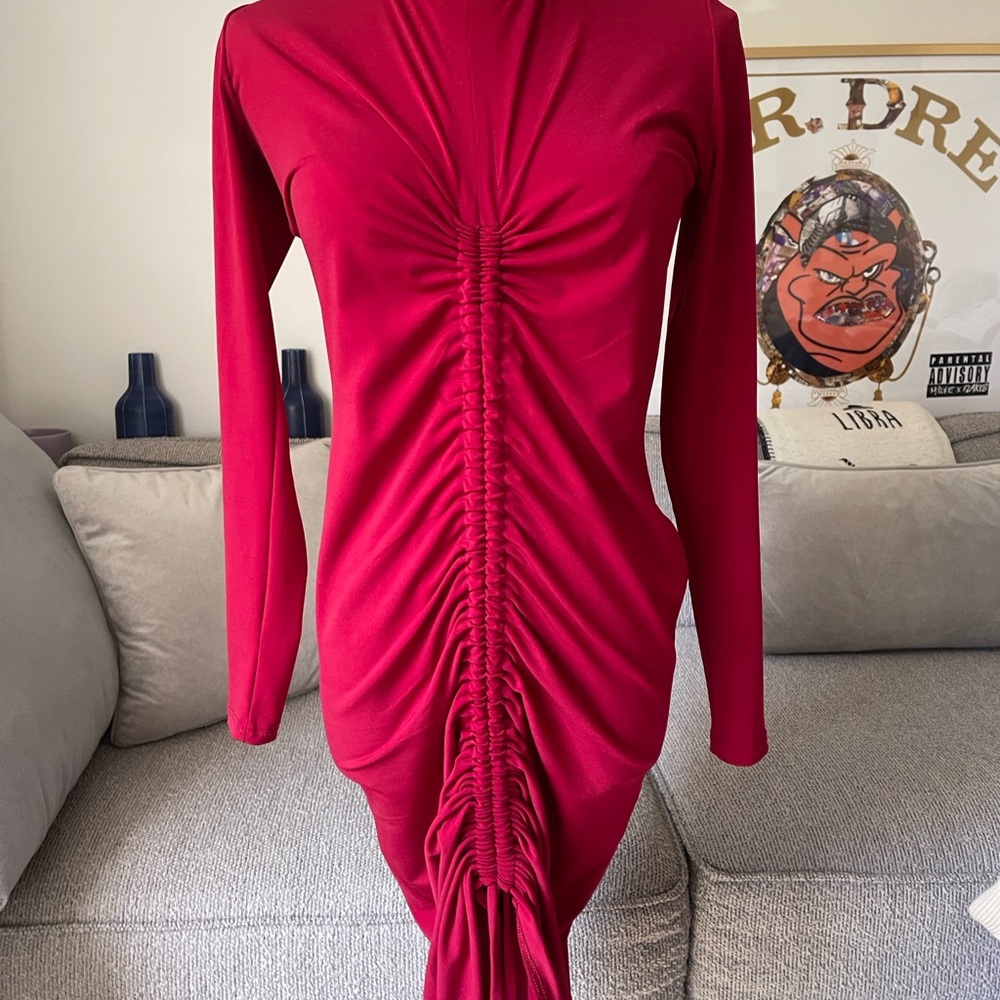 TeaYou Bodycon Dress with Front Ruching